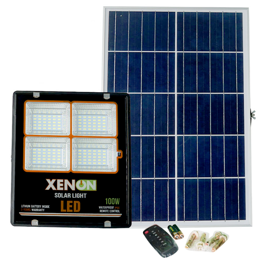 Đèn pha năng lượng mặt trời 100w Xenon Solarlight viền cam | C100w giá tốt