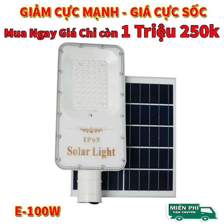 [Giảm giá chỉ hôm nay] Đèn đường năng lượng mặt trời Solar Light 100W - E100 chiếu sân vườn
