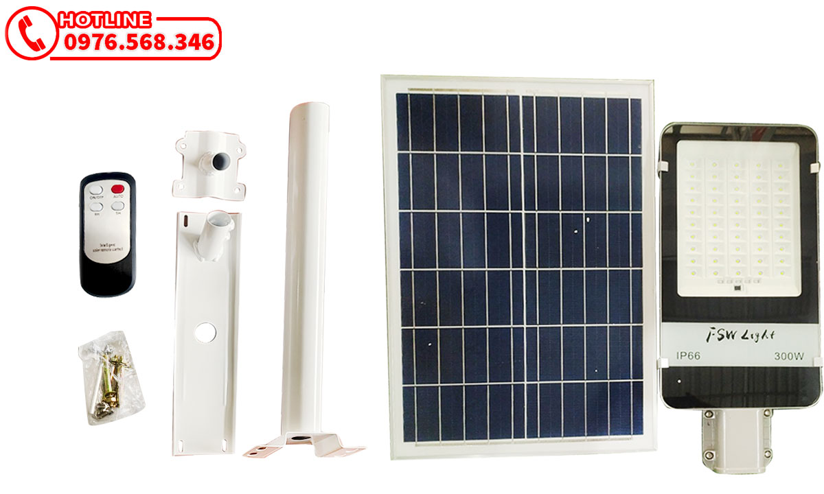 Đèn đường năng lượng mặt trời 300w